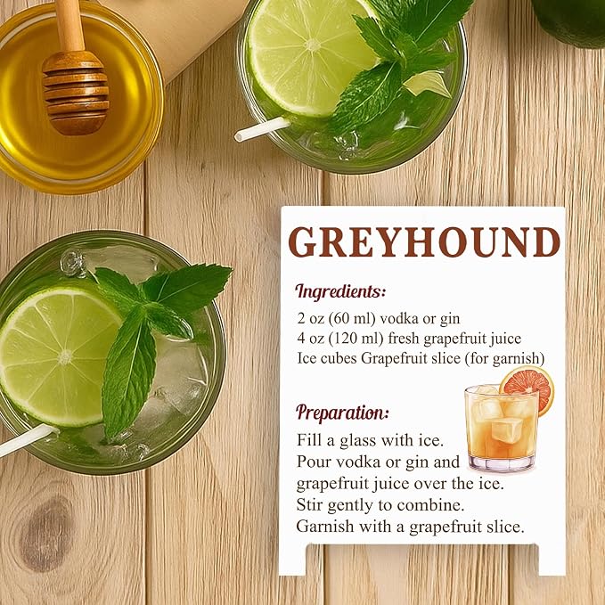 Greyhound Recipe Rustic Bar Decor for Home Cafe Farmhouse Cocktail Sign for Kitchen Bar Cart Accessories Mixology Christmas Gift for Bartender Men Women New Couple - 5.59 x 4.33 inch Acrylic Sign - Image 5