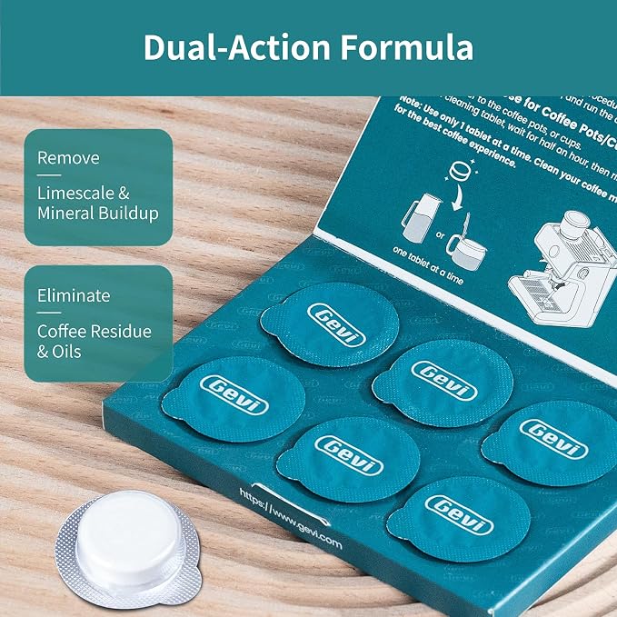 Gevi Coffee Maker Cleaner Tablets, 6 Use & Individually Packed for Each Use, Organic Citric Acid Espreso Machine Cleaner, Compatible with All Coffee Machines - Image 8