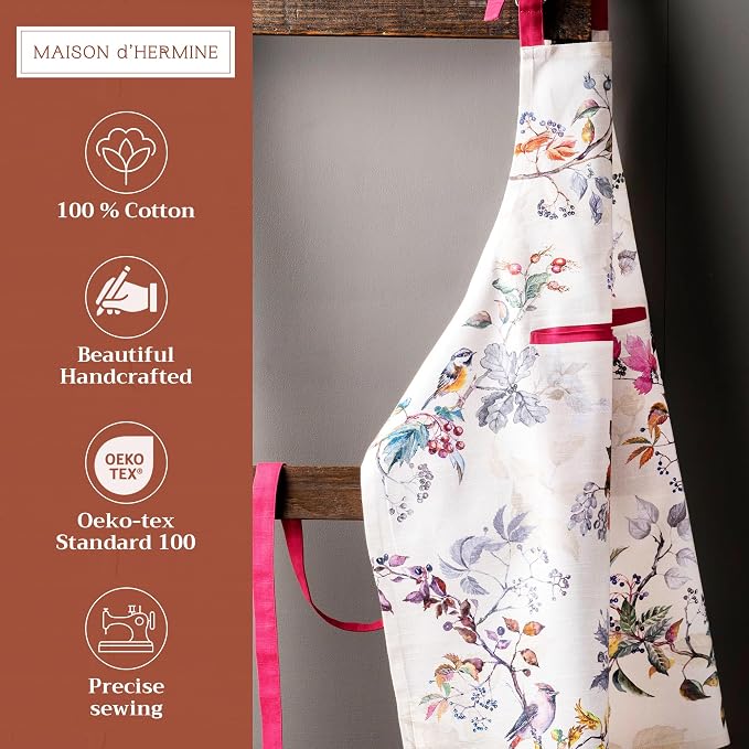 Maison d' Hermine 100% Cotton Apron for women with Pocket Kitchen Chef Apron for Men Cooking Mothers Day Gifts - Image 2
