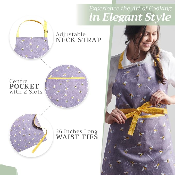 Maison d' Hermine 100% Cotton Apron for women with Pocket Kitchen Chef Apron for Men Cooking Mothers Day Gifts - Image 5