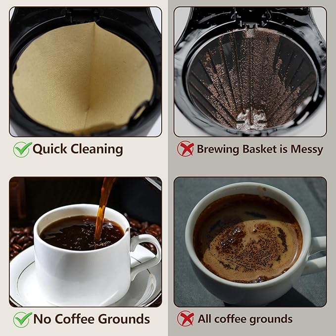 100PCS Coffee Paper Filters for Beautiful 14-Cup Programmable Drip Coffee Maker
