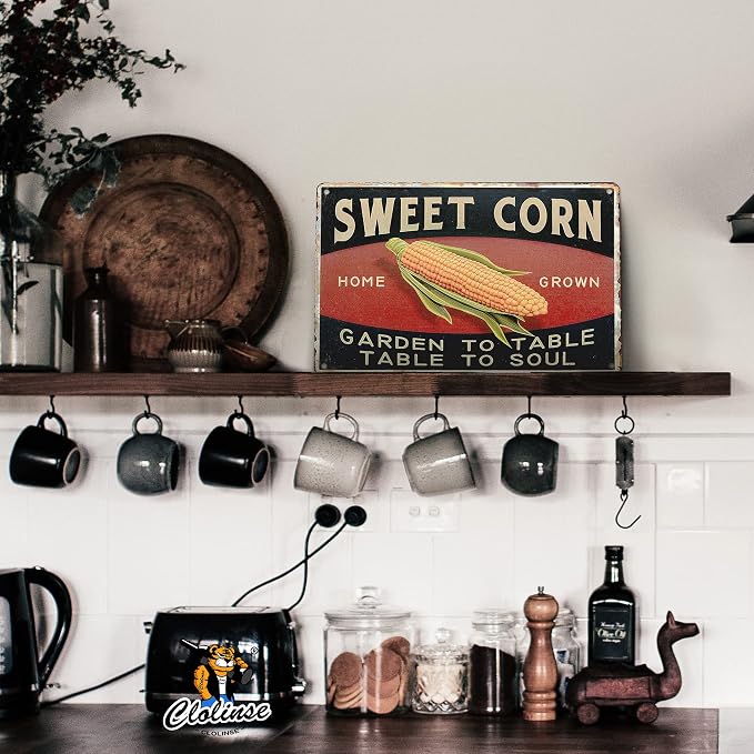 Kitchen Decor | Farm Sweet Corn Metal Vintage Tin Signs | Farmhouse Funny Retro Wall Decor | Cool Things For Man Cave Stuff Poster For Home House Shop Room 8x12 Inch - Image 7
