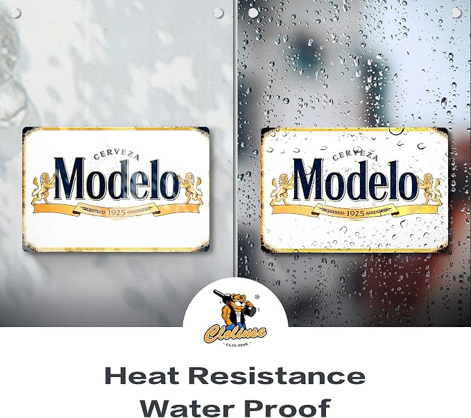 Modelo Beer Signs | Man Cave Decor | Bar Vintage Metal Tin Signs | Garage Retro Funny Cool Things | Wall Poster Stuff For Pub Home House Coffee Shop Room indoor outdoor 8x12 Inch - Image 3
