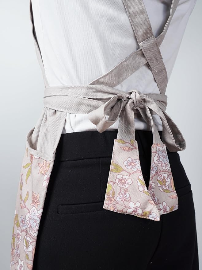 100% Cotton Printed Kitchen Apron with 2 Pockets for Men and Women – Adjustable Chef Apron - Machine Washable - Image 4