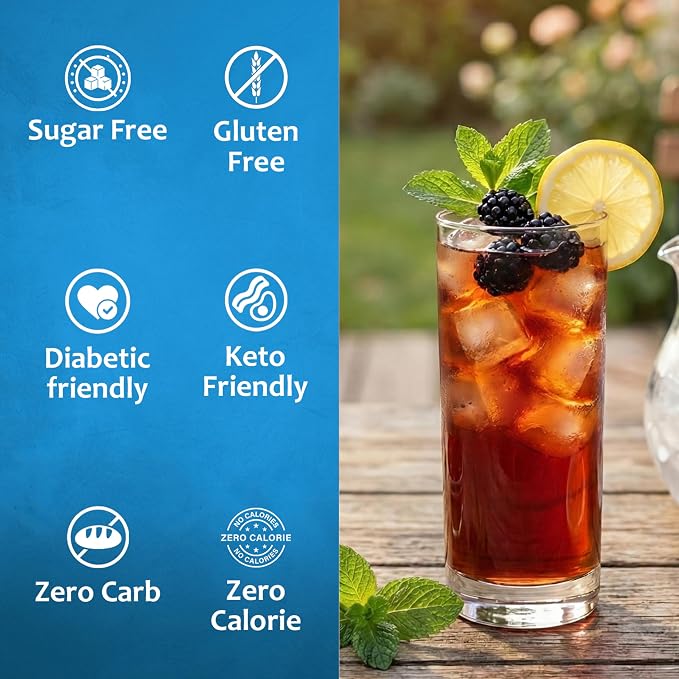 Syruvia Sugar Free Blackberry Tea Flavored Syrup for Drinks, Cocktails, Lemonades, Iced Teas and Desserts – 25.4 fl oz, With Pump - Image 4