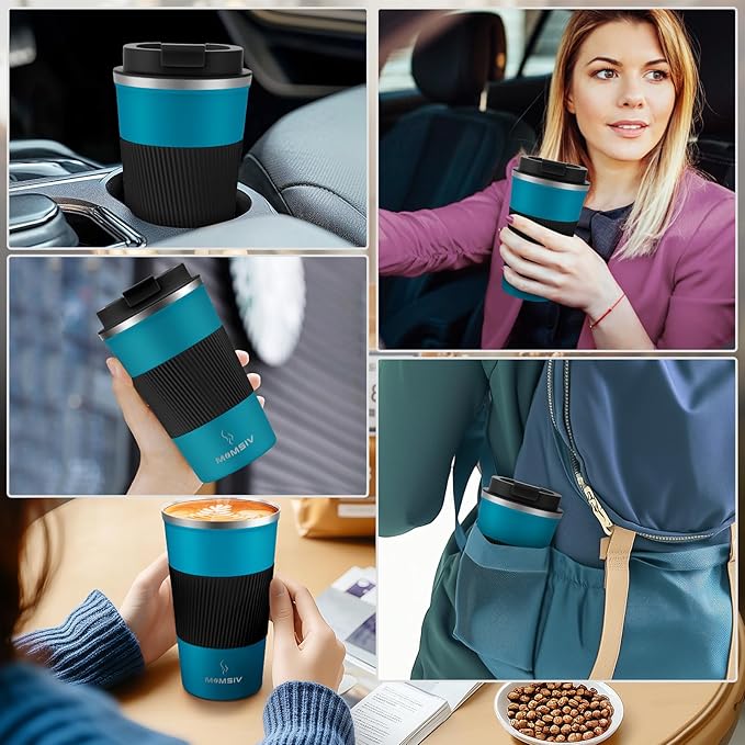 MOMSIV 17oz Travel Mug, Insulated Coffee Cup with Leakproof Lid, Vacuum Stainless Steel Double Walled Reusable Tumbler for Hot and Cold Water Coffee and Tea In Travel and Car