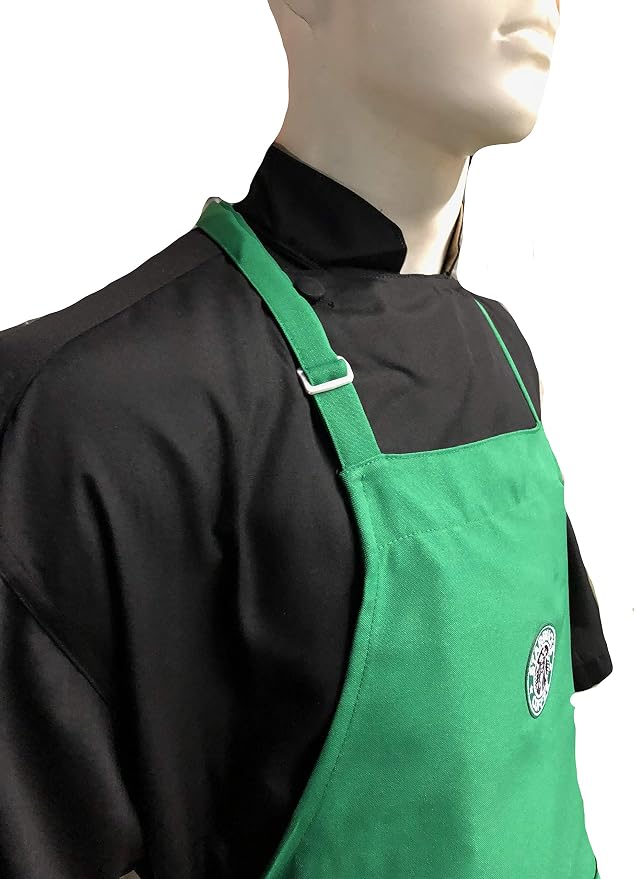 Beautiful Kelly Green Apron Center Pocket Embroidered Logo Patch (Kids M Apron (8-12 yrs) + CAP) - Image 7
