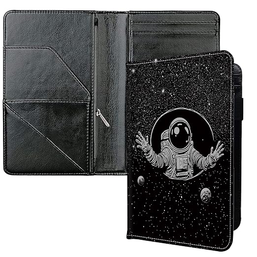 Server Books for Waitress, with 7 Large Pockets, Waiter Serving Book, Waitstaff Server Order Pads, Cute PU Leather Server Book with Pen Holder Fit Server Apron,Astronaut in Space by Unknown