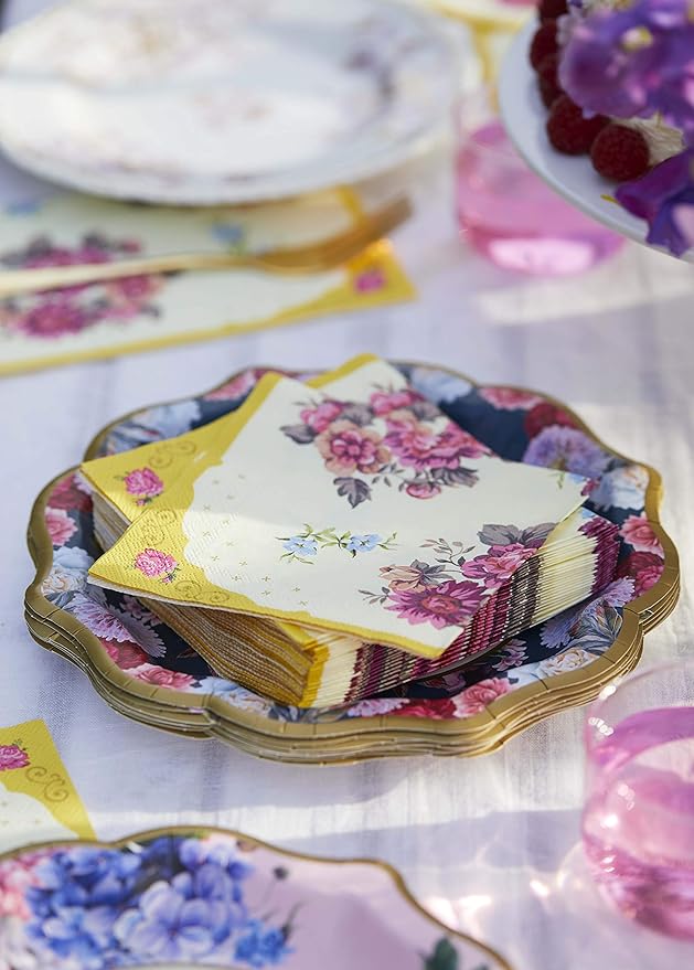 Talking Tables Tea Party Floral Napkins | Truly Scrumptious | Also Great For Birthday Party, Baby Shower, Wedding And Anniversary | Paper, 30 Pack