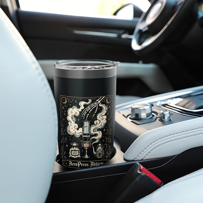 Gothic AeroPress Coffee Shirts Mystical Coffee Brewing Scene Stainless Steel Insulated Tumbler
