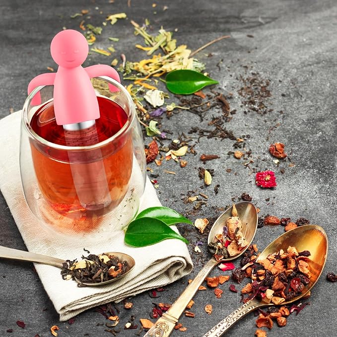 Hicarer 8 Pieces Tea Infuser for Loose Tea Cute Fine Mesh Strainer Stainless Steel Filter Ball Diffuser Steeper for Teacups Teapots (Bright Colors)