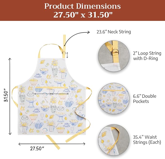 Maison d' Hermine 100% Cotton Apron for women with Pocket Kitchen Chef Apron for Men Cooking Mothers Day Gifts - Image 7