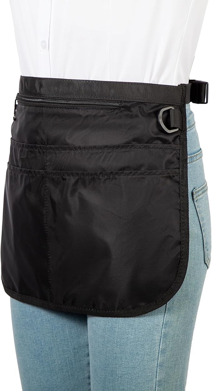 Waterproof Server Apron for Women with 5 Pockets,Quickly Put on and Take off Waitress Aprons,Work Apron for Bartender Barista