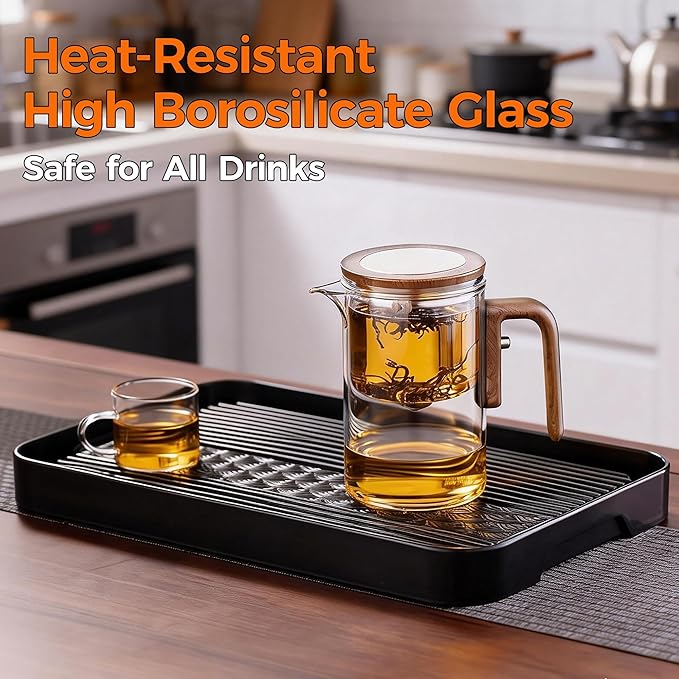 Enchanted Tea Pot, Magic Tea Pot for Loose Leaf Tea Steeper, Heat Resistant Borosilicate Glass Teapot with Tea Infuser, Ideal Gift for Tea Lovers - 20 oz (600 ml)