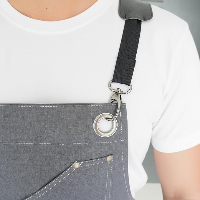 Professional Work Apron for Men & Women – 100% Cotton with waterproof Membrane, Cross Back Straps