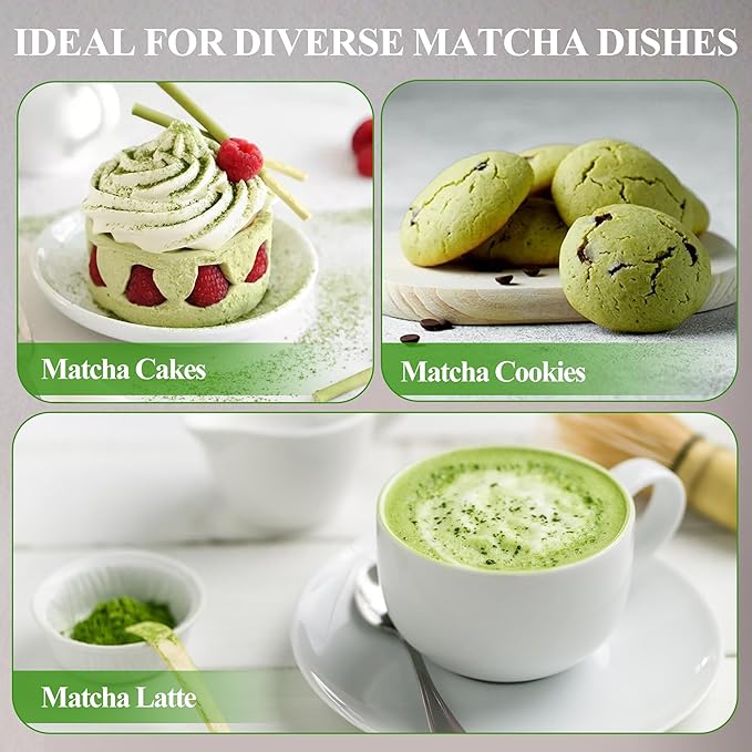 Matcha Whisk Set Matcha Making Kit Bamboo Chasen Ceramic Whisk Holder Stand Sifter Scoop Japanese Tea Tools (Solid Pink)