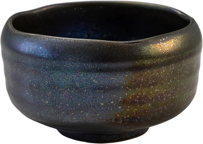 Asayu Japan Matcha Bowl, Handcrafted Starry Night Blue Japanese Ceramic Chawan, Microwave and Dishwasher Safe for Tea Ceremoney, Green Tea, Mino Pottery - Sazanami