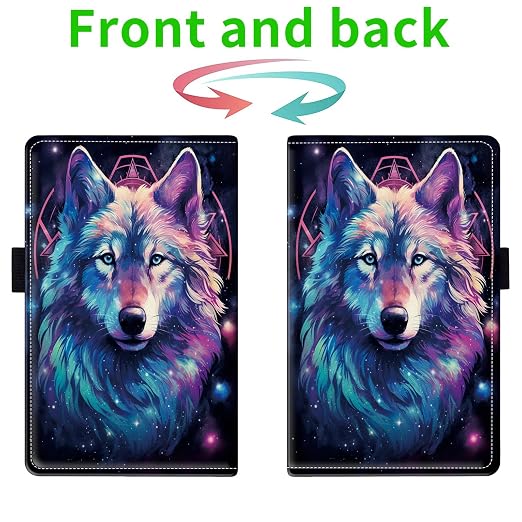 Server Books for Waitress, with 7 Large Pockets, Waiter Serving Book, Waitstaff Server Order Pads, Cute PU Leather Server Book with Pen Holder Fit Server Apron, Cosmic Wolf - Image 2