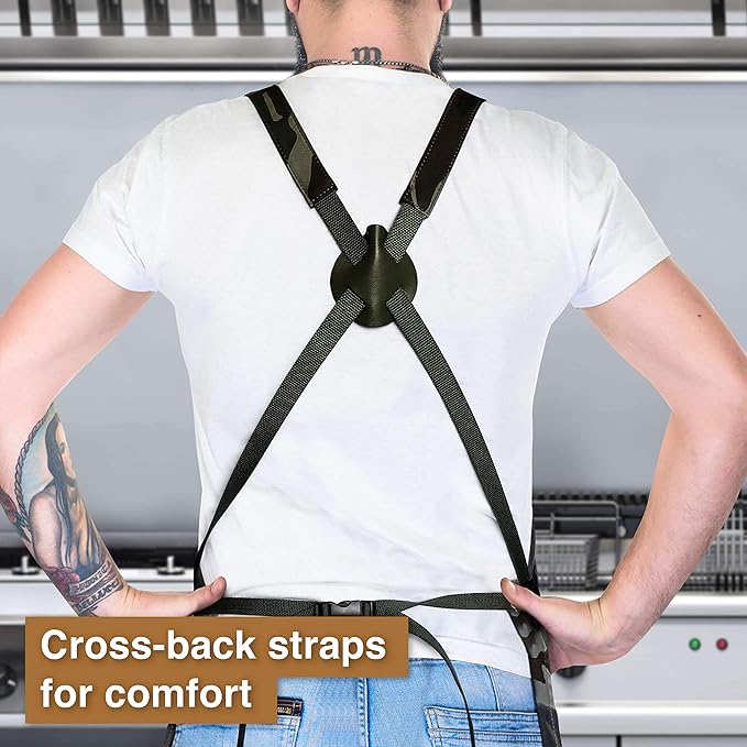 Hudson Durable Goods - Professional Grade Chef Apron for Kitchen, BBQ & Grill