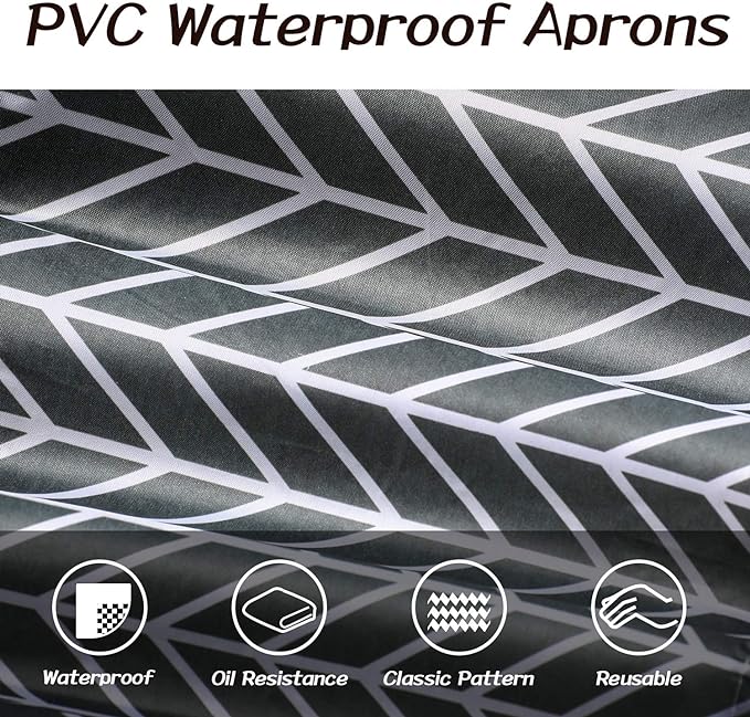 SATINIOR 3 Pcs Waterproof Kitchen Apron with 2 Pockets - Image 5