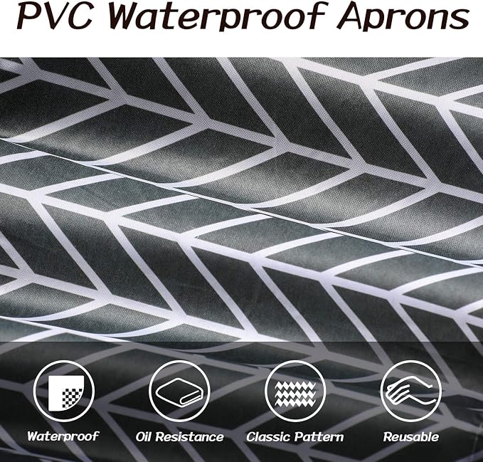 SATINIOR 3 Pcs Waterproof Kitchen Apron with 2 Pockets - Image 4