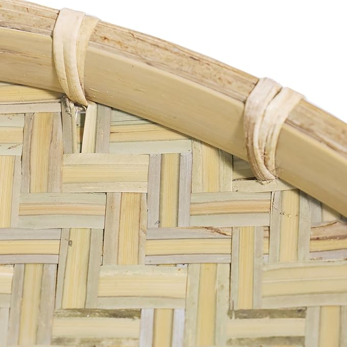 18 Inches Bilao Filipino Tray for Food – XL Bamboo Baskets for Food, Round Bamboo Tray for Serving, Traditional Filipino Food Platter for Pancit, Kakanin, and Seafood Display