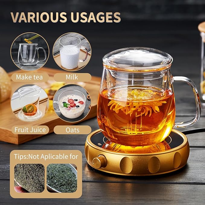 Large Glass Tea Cup, 25.6 oz Borosilicate Glass Tea Mug with Infuser and Lid, Clear Tea Cups for Brewing Scented Tea and Tea Bag.