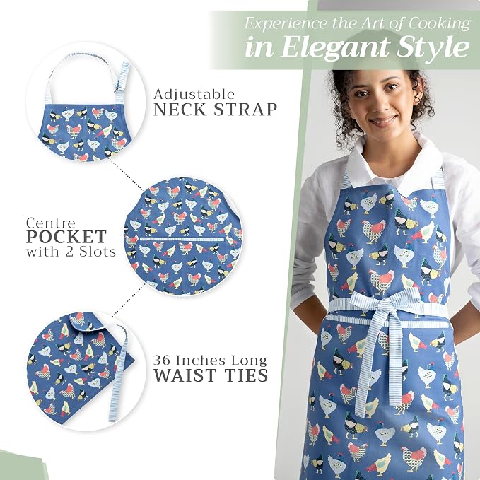 Maison d' Hermine 100% Cotton Apron for women with Pocket Kitchen Chef Apron for Men Cooking Mothers Day Gifts - Image 5