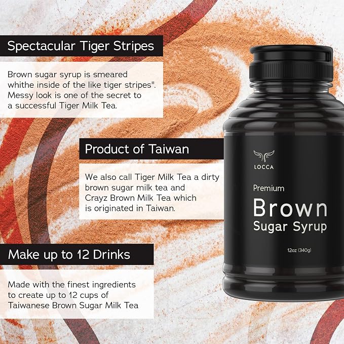 Brown Sugar Syrup | Boba Black Sugar Syrup | for Coffee Boba Tea Kit Simple Bubble Tea by Locca 12 Oz (Pack of 1) - Image 4