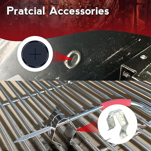 4-Pack Replacement Meat Temperature Probes for Weber Probe & iGrill & Weber Connect Smart Grilling Hub, 2.5mm Plug, with Magnetic Spool Organizer – ±1°C Accurate Washable Thermometer Probes