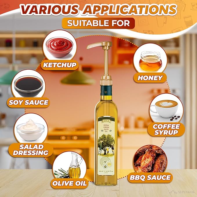 8 PCs Coffee Syrup Pumps - 9.25" Closed/11.54" Open Coffee Syrup Dispenser Pump - Fits Many 25.4 oz Bottles, Precise Dispensing, Lockable Mechanism, Easy to Use & Clean | Works with Liquids & Pastes