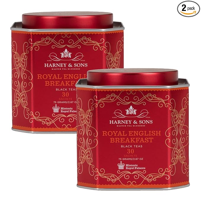 Harney and Sons Royal English Breakfast, Black 30 Sachets per Tin - Pack of 2