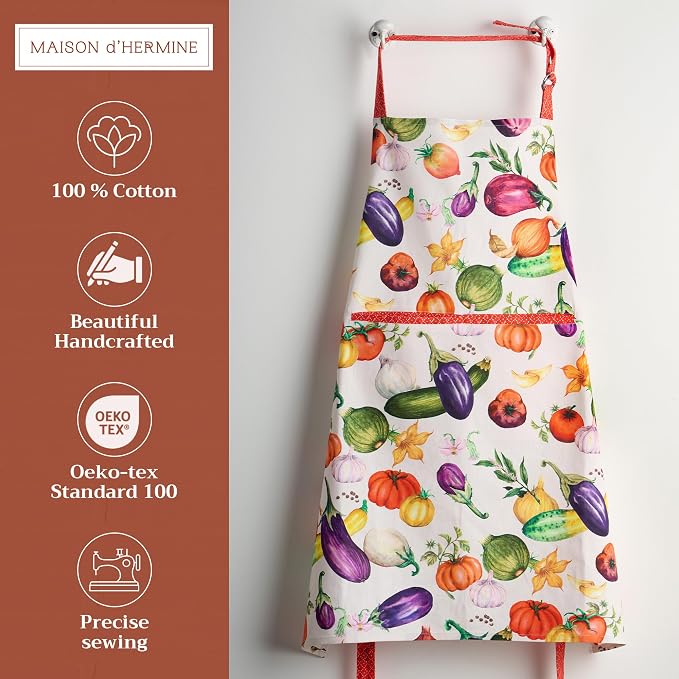 Maison d' Hermine 100% Cotton Apron for women with Pocket Kitchen Chef Apron for Men Cooking Mothers Day Gifts - Image 2