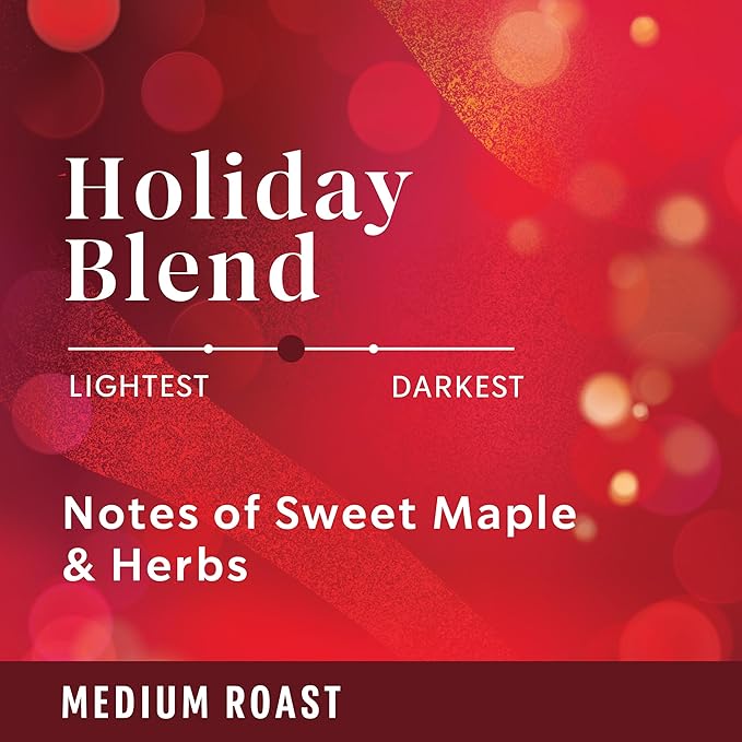 Starbucks K-Cup Coffee Pods, Medium Roast Coffee for Keurig Brewers, Holiday Blend, 100% Arabica, Limited Edition Holiday Coffee, 1 Box (10 Pods)