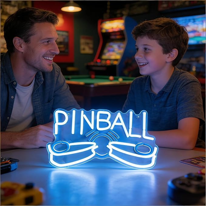 Pinball LED Neon Sign, USB Powered Decorative Neon Light for Arcade Game Room Man Cave Home Recreation Space Wall Table Game Theme Decor, 16.7 x 9.1 In - Image 5