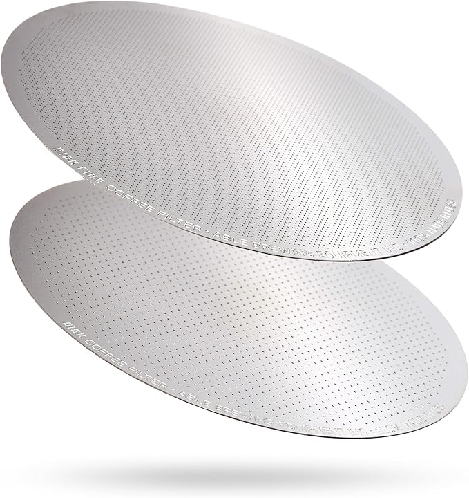 Able - DISK Stainless Steel Coffee Filter, AeroPress Coffee Maker-Compatible, AeroPress Accessories for Home & Cafes, 2.45” Reusable Coffee Filters (254-Micron Standard + 152-Micron Fine), Pack of 2