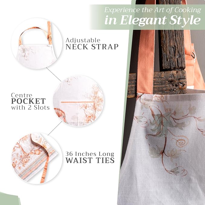 Maison d' Hermine 100% Cotton Apron for women with Pocket Kitchen Chef Apron for Men Cooking Mothers Day Gifts - Image 6