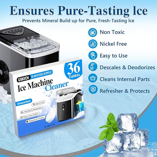 Ice Machine Cleaner Descaler Tablets-36Pack Ice Maker Cleaner Compatible with Frigidaire, Opal, GE Profile, Kitchenaid, Nickel Safe Scale Remover for Countertop, Nugget Ice Makers - Image 6