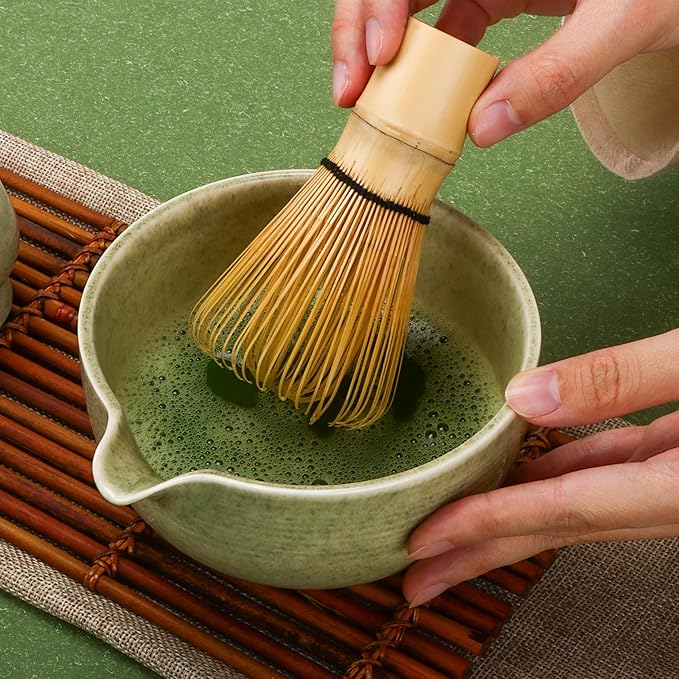 Handcrafted Bamboo Matcha Whisk, Traditional Japanese Chasen Matcha Stirrer, 100% Handmade from natural Bamboo (2Pcs)