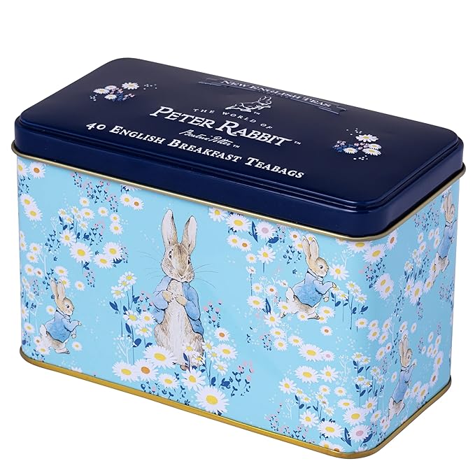 New English Teas Daisies Peter Rabbit Tea Tin with 40 English Breakfast Teabags…