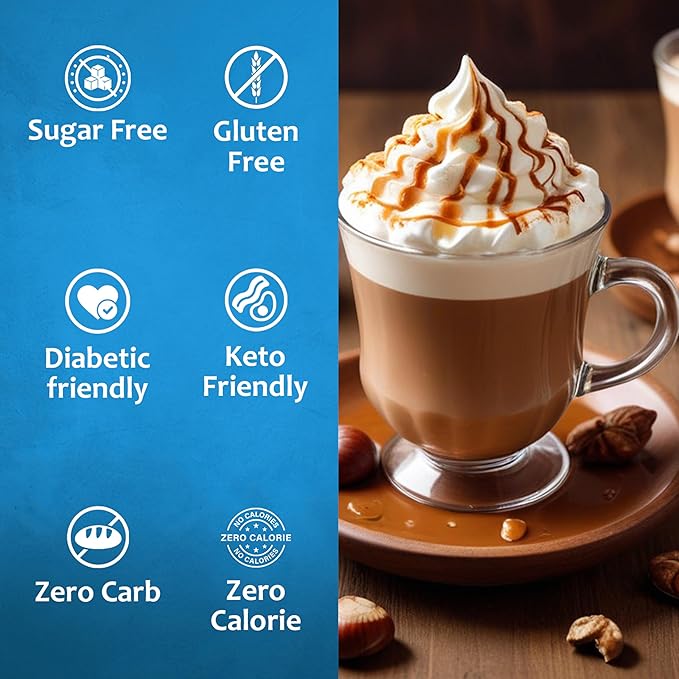 Syruvia Sugar Free Coffee Syrup, Chestnut Praline Flavored Syrup for Drinks, Lattes, and Desserts – 25.4 fl oz
