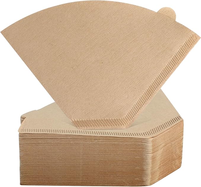 200Pcs Cone Coffee Filters #4, Clinuse Unbleached Size 04 Coffee Filters 8-12 Cup, Disposable Natural Paper Filters, No.4 Cone Filters Compatible with Ninja, Cuisinart, Pour Over and Drip Coffee Maker