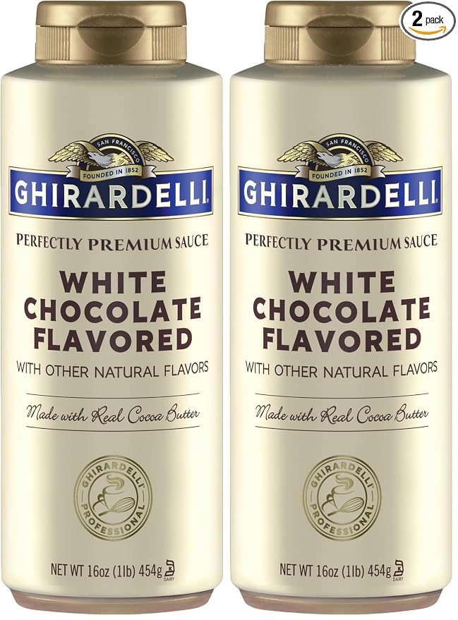 Ghirardelli White Chocolate Flavored Sauce Squeeze Bottle, 16 oz (Pack of 2) by GhirardelliChocolateCompany