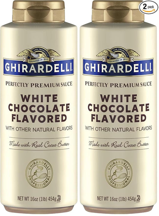 Ghirardelli White Chocolate Flavored Sauce Squeeze Bottle, 16 oz (Pack of 2) by GhirardelliChocolateCompany