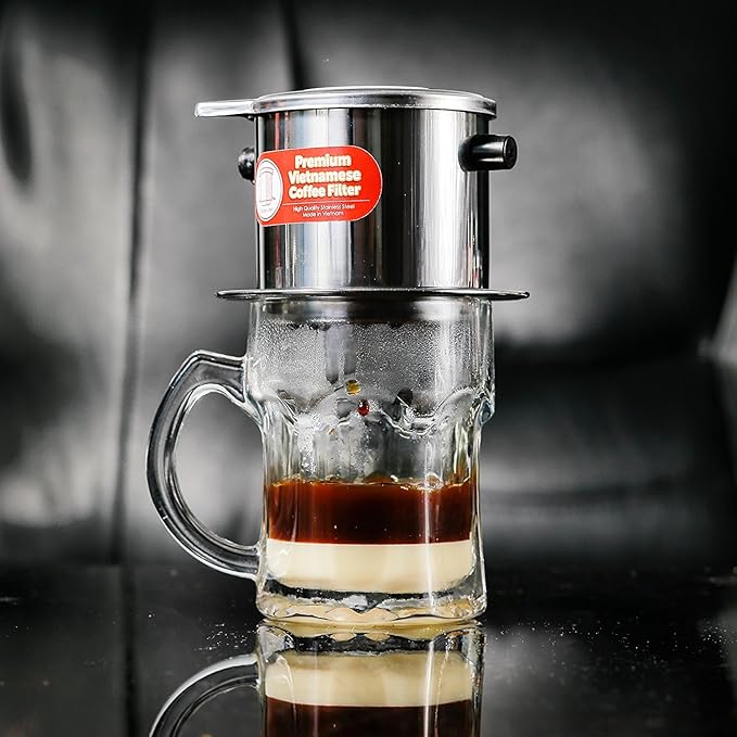 Vietnamese Coffee Filter Phin 11 Ounce (Large), Gravity Insert, One Cup