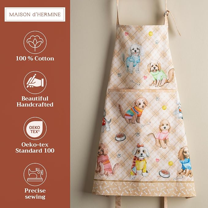 Maison d' Hermine 100% Cotton Apron for women with Pocket Kitchen Chef Apron for Men Cooking Mothers Day Gifts - Image 2