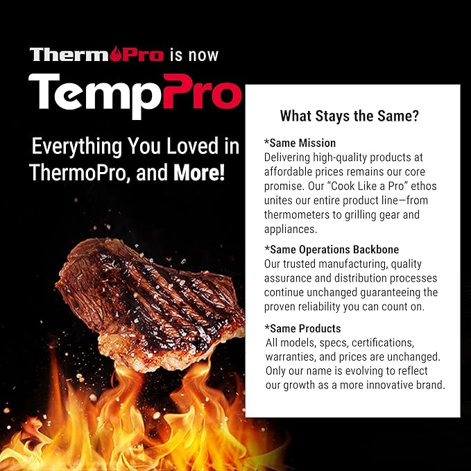 TempPro TP420 2-in-1 Instant Read Thermometer for Cooking, Infrared Thermometer with Meat Probe, Non-Contact Laser Meat Thermometer for Griddle Grill Pizza Oven HVAC Pool (Previously ThermoPro)