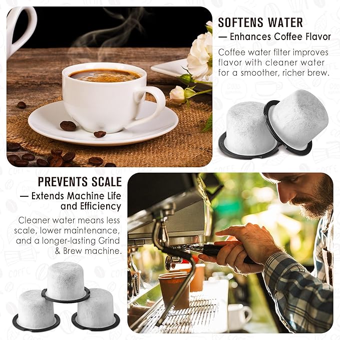 Qualirey 10 Pack Coffee Water Filter Replacement, Compatible with Cafe and GE Profile Grind & Brew Machine, Charcoal Coffee Filter Cartridges, Replacement for C7CGFLTR, Replace Every 3 Months