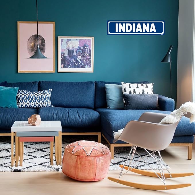 Indiana Sign Man Cave Metal Tin Signs Street Road Sign for Cafes Bar Pub Beer Club Wall Home Decor 16X4 Inches - Image 5