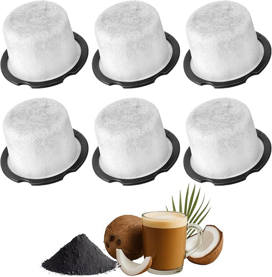 Qualirey 6 Pack Coffee Water Filter Replacement, Compatible with Cafe and GE Profile Grind & Brew Machine, Charcoal Coffee Filter Cartridges, Replacement for C7CGFLTR, Replace Every 3 Months